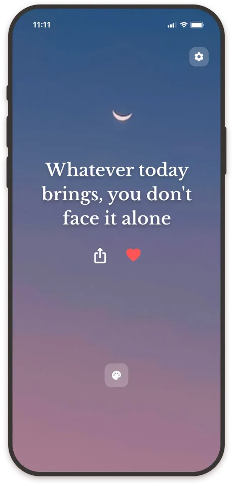 The Gentle app on an iPhone showing a short affirmation